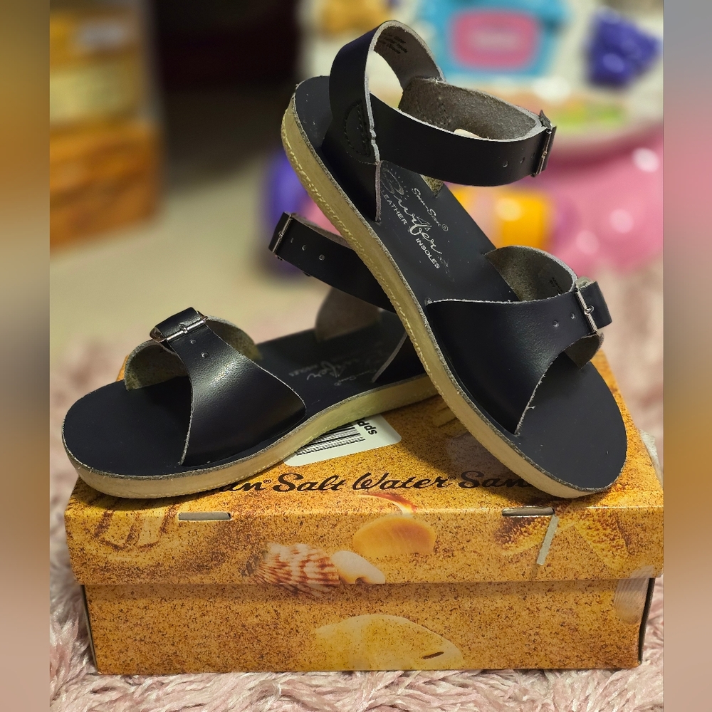 Navy Sun-San Salt Water Sandals 11C